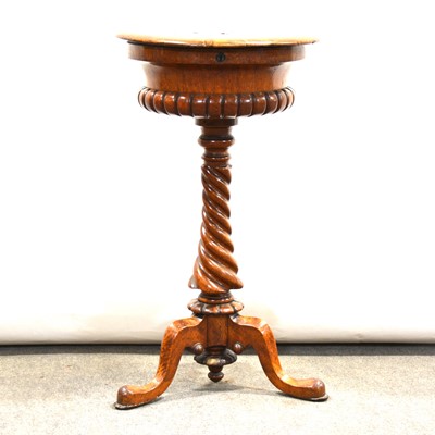 Lot 393 - Victorian pollard oak and walnut decanter table