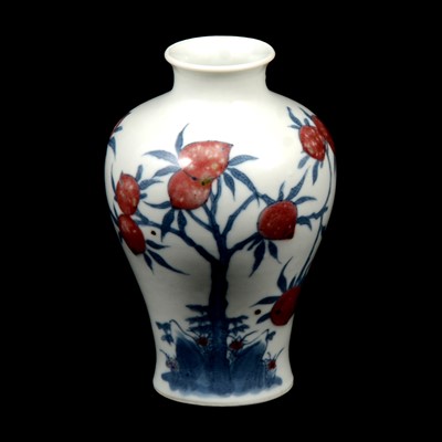 Lot 75A - Chinese porcelain vase, fruiting peach tree