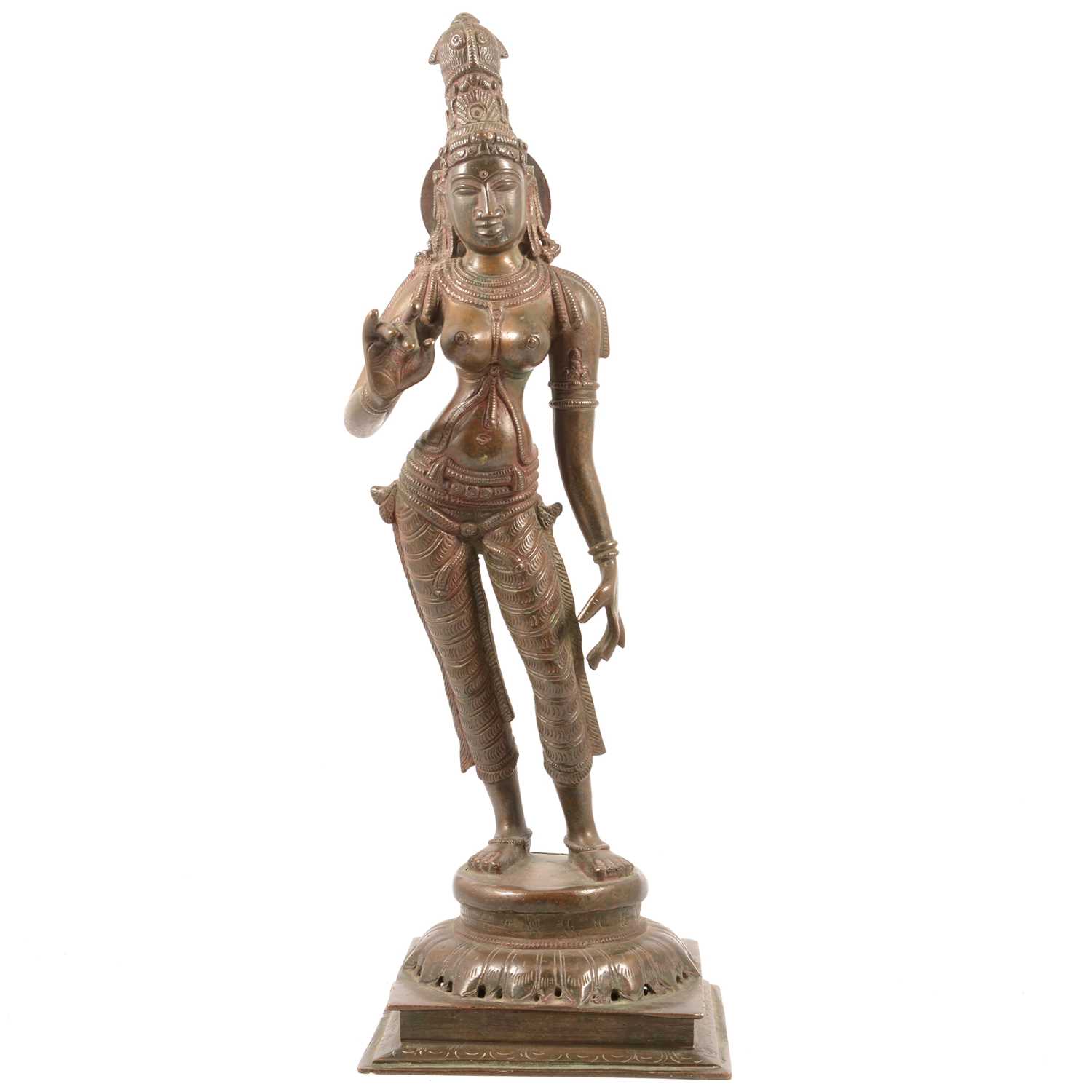 Lot 96 - Indian bronze statue of the goddess Parvati