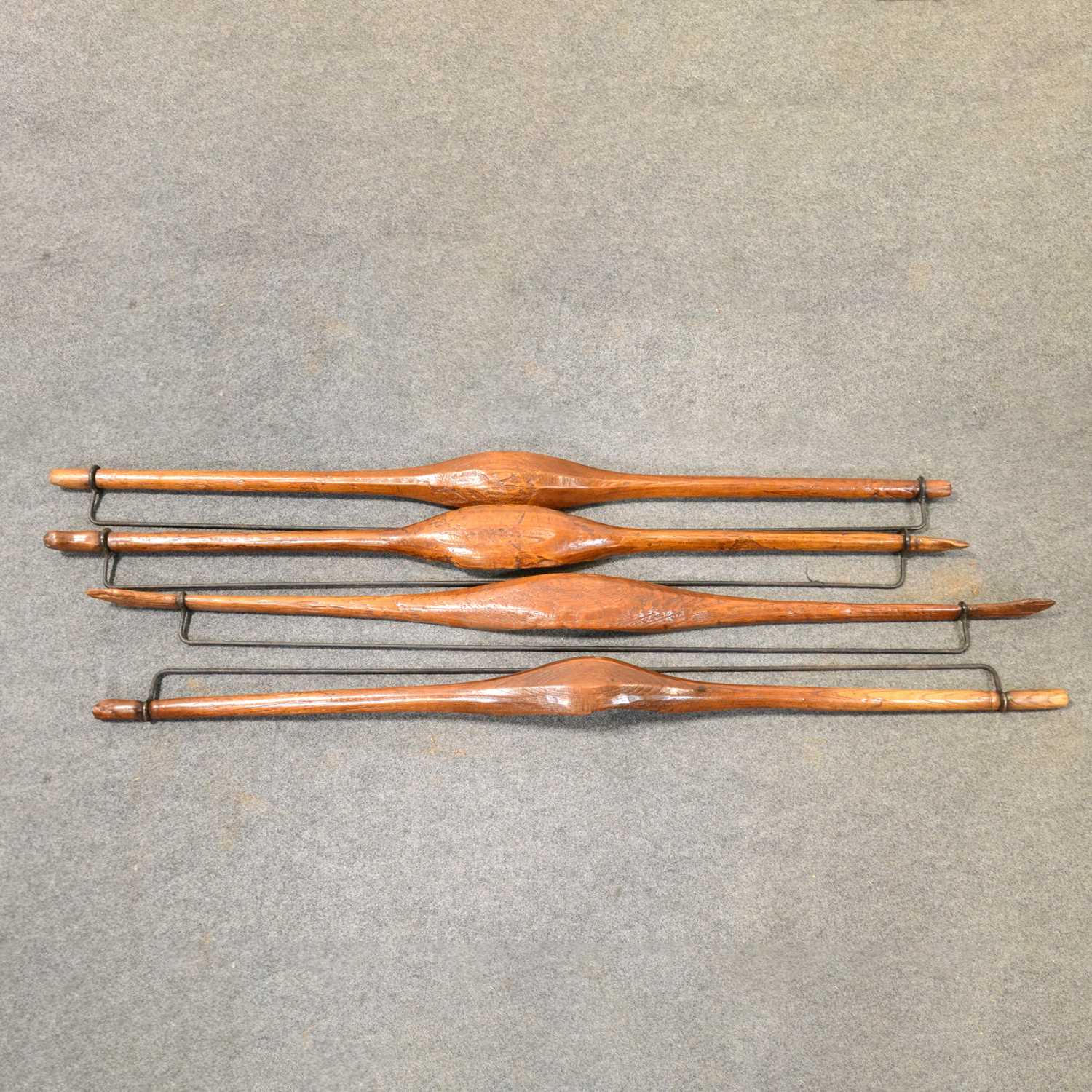 Lot 452 Four Indian hardwood yokes,