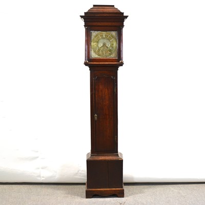 Lot 380 - Oak longcase clock