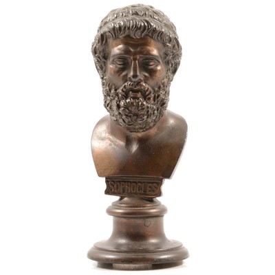 Lot 123 - Small bronze bust, Sophocles