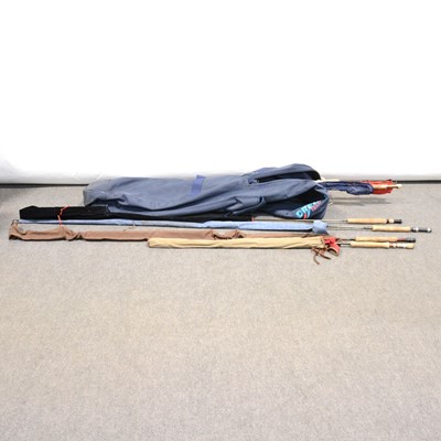Lot 164 - Seven various fly fishing rods, including Daiwa