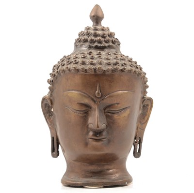 Lot 95 - Indian bronze, head of Buddha