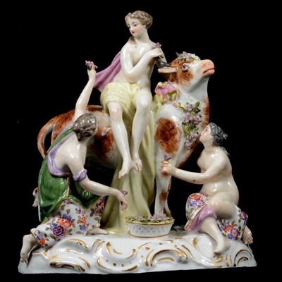 Lot 48 - Continental porcelain group, Europa and the bull