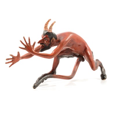 Lot 151 - Cold painted bronze model of the devil, after Bergman