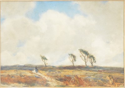 Lot 361 - Sidney Dennant Moss, Landscape with figure on a path