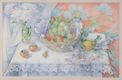 Lot 336 - Betty Coates, Autumn fruit and flowers