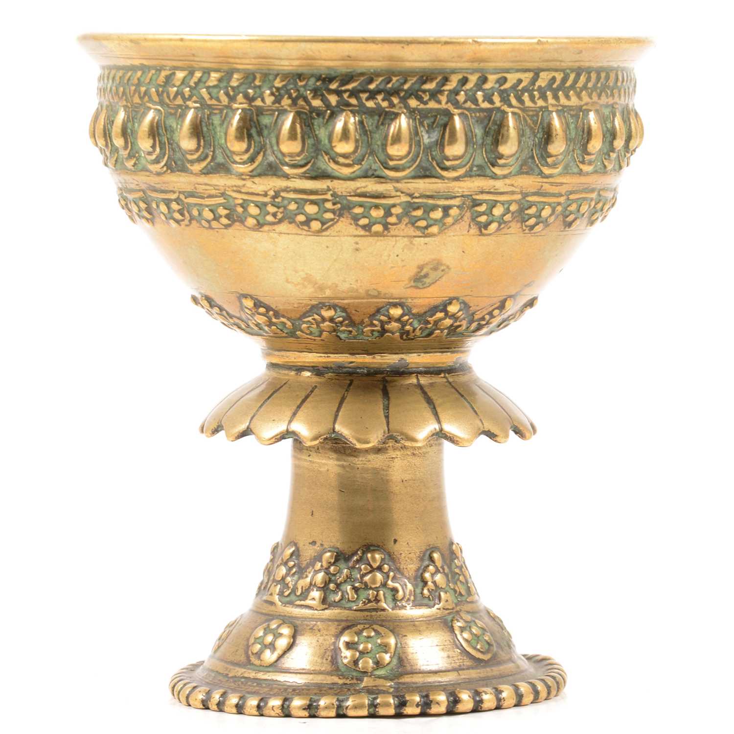 Lot 65 - Indian bronze pedestal bowl