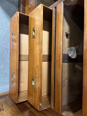 Lot 430 - Large Victorian burr walnut breakfront triple wardrobe