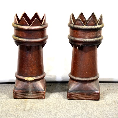 Lot 468 - Pair of stoneware chimney pots