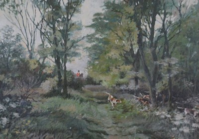 Lot 331 - Sam Marriott, hunting in woodland.