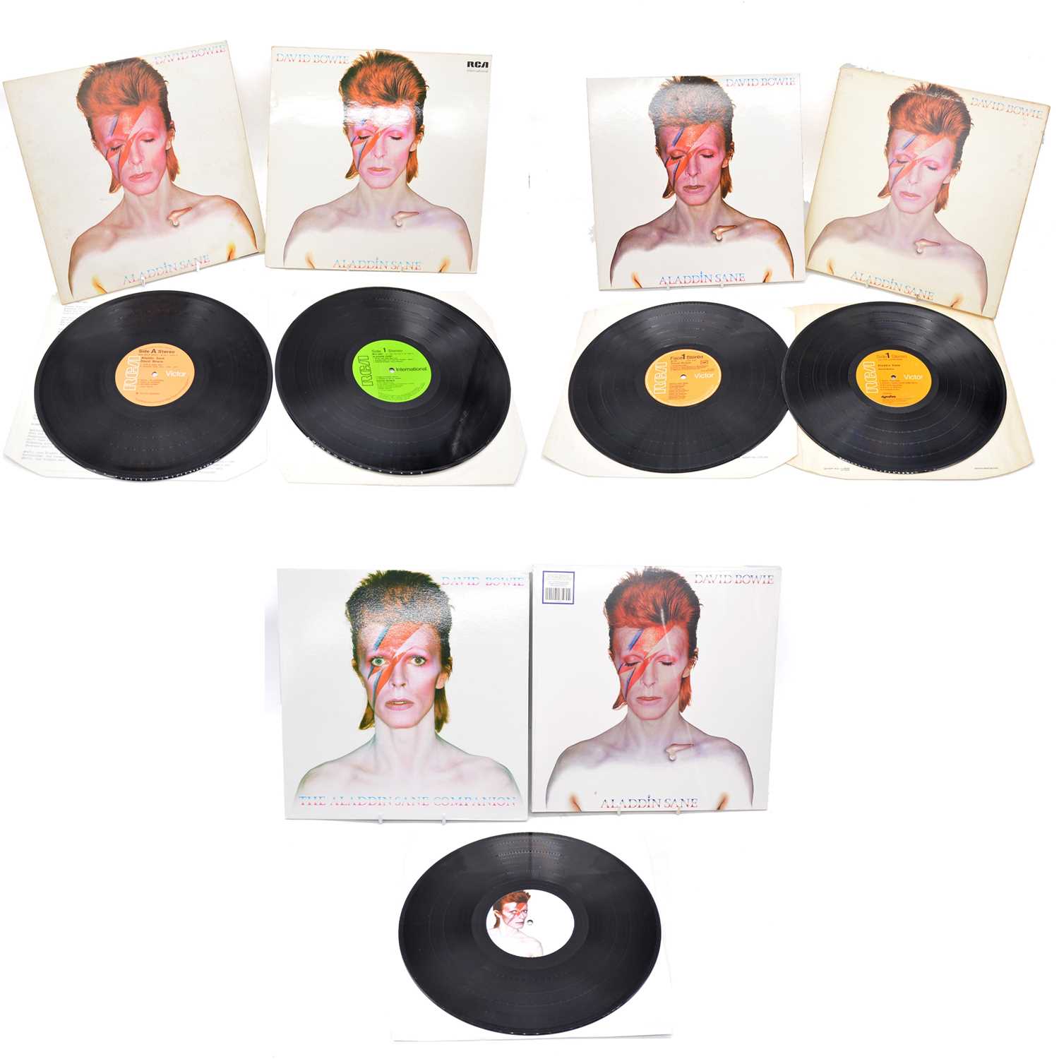 Lot 58 - David Bowie LP vinyl records, six pressings of Aladdin Sane