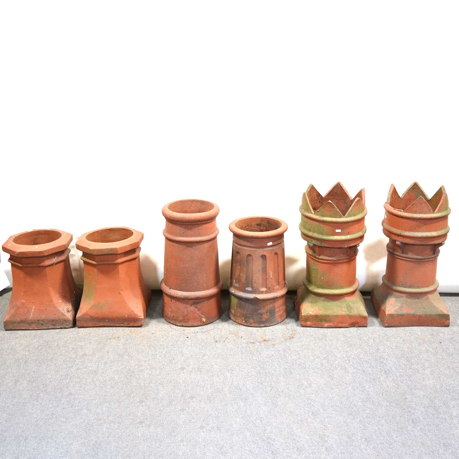 Lot 515 - Six terracotta chimney pots