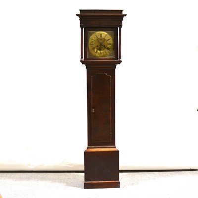 Lot 376 - Oak longcase clock