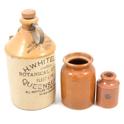 Lot 58 - Collection of stoneware flagon, smaller bottles and whisky.