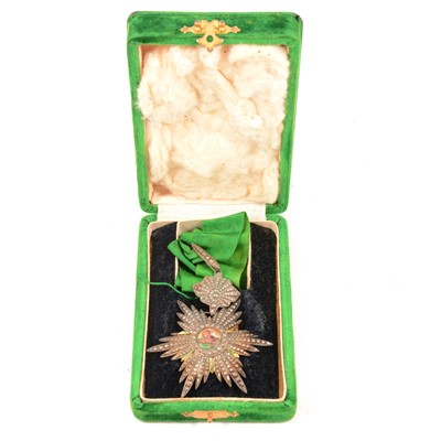 Lot 222 - Persian Empire, Order of the Lion and Sun neck badge, possibly Class III Commander.