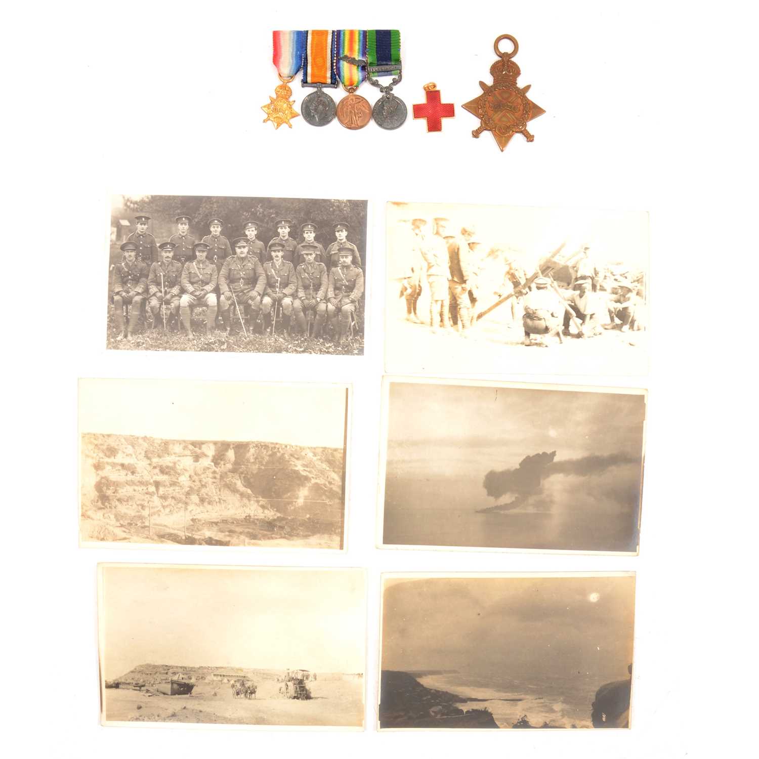 Lot 223 - WW1 Medals and photographs.