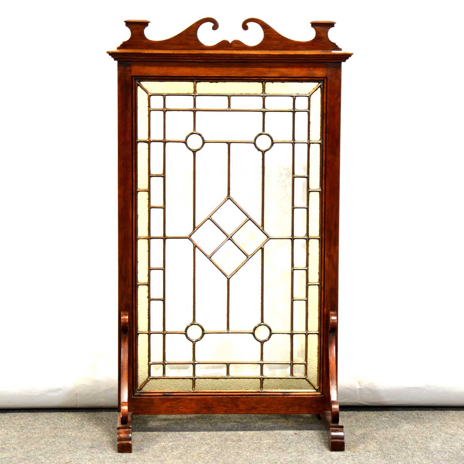 Lot 389 - Victorian stained glass firescreen