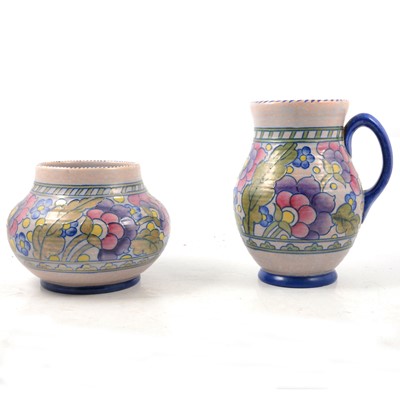 Lot 27 - Charlotte Rhead for Crown Ducal, a jug and matching vase