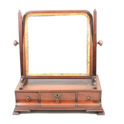 Lot 392 - Late Georgian mahogany toilet mirror, adapted