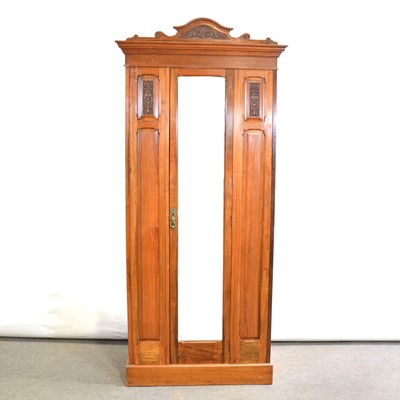 Lot 345 - Edwardian walnut single wardrobe