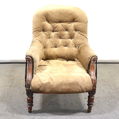 Lot 438 - Victorian mahogany framed easy chair