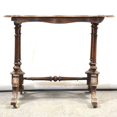 Lot 462 - Victorian walnut stretcher table