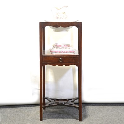 Lot 400 - George III mahogany washstand with Minton pottery accessories