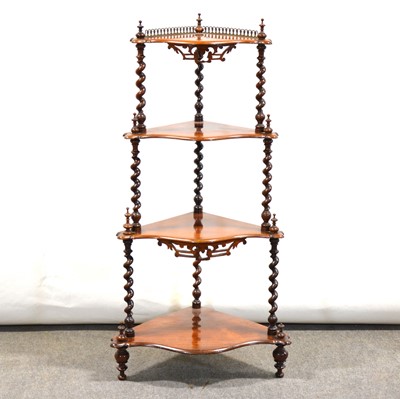 Lot 378 - Victorian rosewood corner whatnot