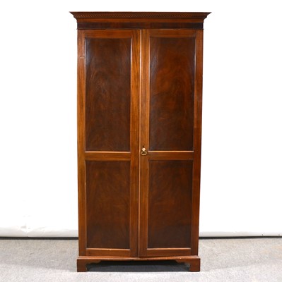 Lot 347 - Mahogany double wardrobe