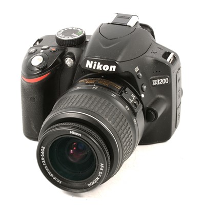 Lot 128A - Nikon digital SLR camera model D3200 boxed, with three lenses