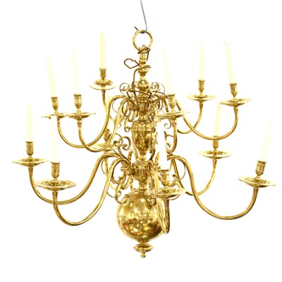 Lot 463 - Dutch style brass chandelier