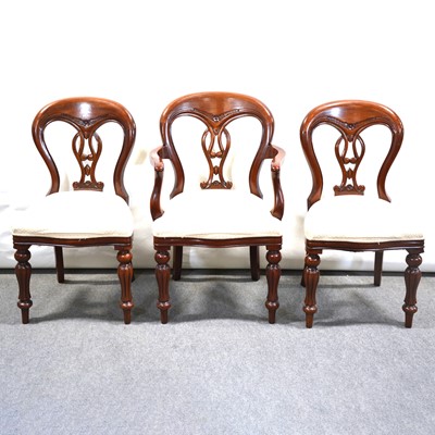 Lot 433 - Late Victorian wind-out dining table and ten reproduction balloon back chairs