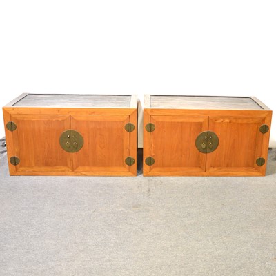 Lot 351 - Pair of modern Chinese hardwood chests