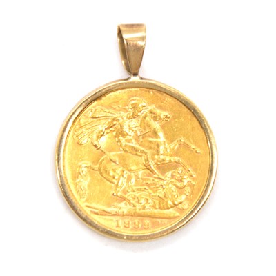 Lot 121 - A Gold Full Sovereign Coin in a pendant mount.