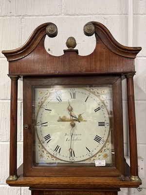 Lot 390 - Oak longcase clock