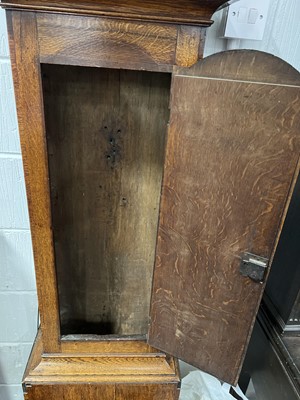Lot 390 - Oak longcase clock