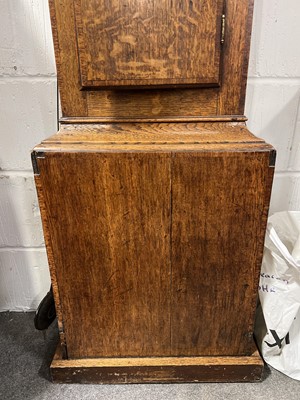 Lot 390 - Oak longcase clock