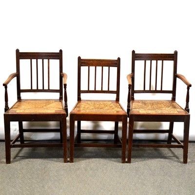 Lot 357 - Set of eight Victorian oak dining chairs