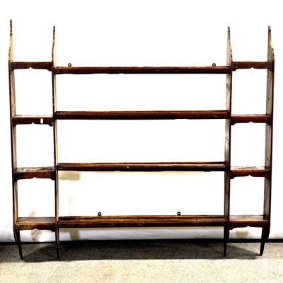 Lot 425 - Set of Georgian oak open wall shelves