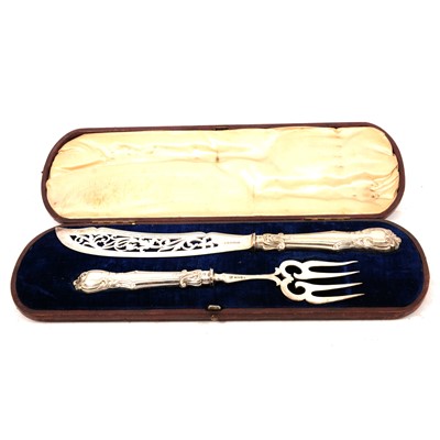 Lot 292 - Pair of Victorian silver fish servers