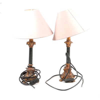 Lot 450 - Pair of table lamps and four others