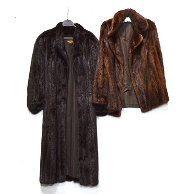 Lot 448 - A short mink jacket and a Charles Moss full length fur coat.