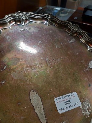 Lot 308 - Silver salver