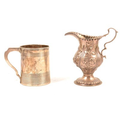 Lot 295 - George III silver mug and and a George III silver cream jug