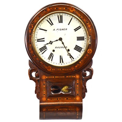 Lot 442 - A Fisher of Raunds drop dial wall clock.