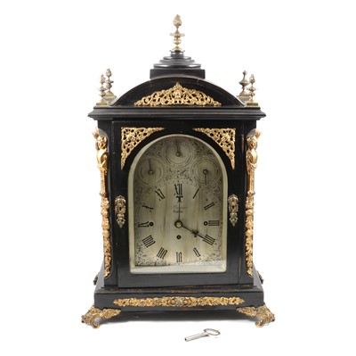 Lot 180 - Victorian ebonised mantel clock, Barwise, London