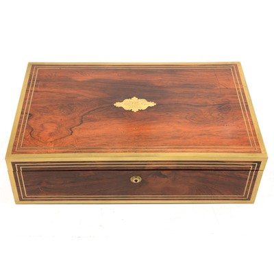 Lot 159 - George IV rosewood and brass writing slope