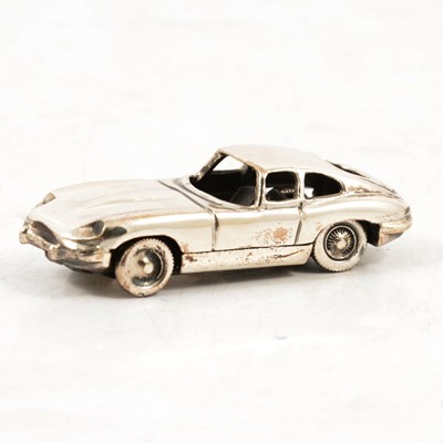 Lot 262 - Miniature silver model of an E-Type Jaguar